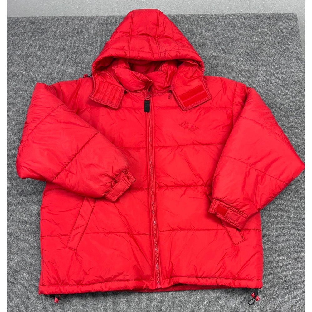Brian‎ Brothers Vintage Red Puffer Jacket XXL Hooded Insulated Winter Coat